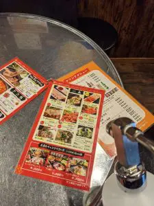 メニュー表の除菌抗菌